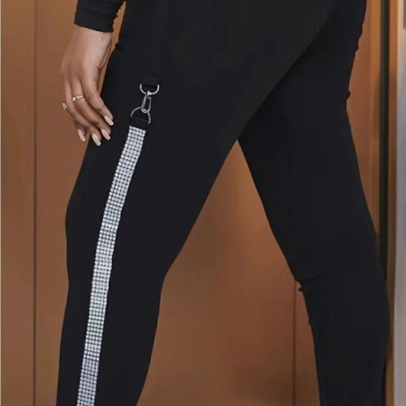 Rhinestone decor, leggings, long length high wasted polyester . So beautiful!!! - Picture 6 of 11